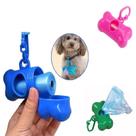 Kit Pet Higiênico 1 Suporte Cata Caca Com Refil Saco Lixo Coco Cães Gato - Várias Cores