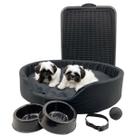 Kit Pet Médio Cama Europa Sanitário Comedouro Coleira Bola