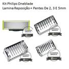 Kit Philips Oneblade Lamina Reposição + Pentes 2, 3 E 5mm