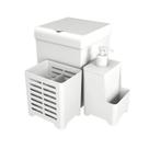 Kit Pia 3 Peças Stolf Branco com Lixeira e Dispenser