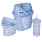 Kit Pia Cozinha Porta Detergente Escorredor de Talher Lixeira Plasutil