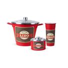 Kit Pia Limpeza 3 Peças para Cozinha Alumínio Decorado