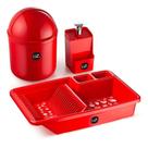 Kit Pia Lixeira 4l + Dispense 500ml + Escorredor Uz