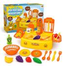 Kit Pia Patinho Infantil Com Pratos Copos Caneca Frutas Detergente E Utensílios Kit Pia Patinho Infantil Com Pratos Copos Caneca Frutas Detergente E Utensílios