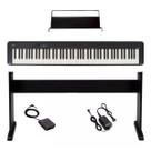 Kit Piano Digital Casio CDP-S110 88 Teclas + Estante Suporte EP 160 cor:preto