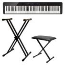 Kit Piano Digital Casio Privia PX-S3100 Preto + Suporte Duplo X + Banqueta X