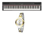 Kit Piano Yamaha Digital P125B P-125 e Relógio Dk11235-3