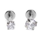 Kit Piercing Ponto de Luz com Zircônias Rosca Interna - 2 unidades