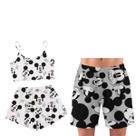 Kit Pijama Casal Feminino Ondinha Samba Canção Masculino Kit Pijama Casal Feminino Ondinha Samba Canção Masculino