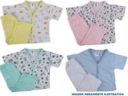 Kit Pijama Conjunto Bebe Manga Curta Confortável