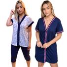Kit Pijama e Camisola Senhora Aberto Com Botões Cirugurgia