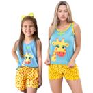Kit Pijama Mãe e Filha Baby Doll Regata Girafa Conjunto Kit Pijama Mãe e Filha Baby Doll Regata Girafa Conjunto