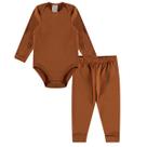 Kit Pijama Térmico Body e Calça Bebê Ultra Comfort Cacau Costão Kit Pijama Térmico Body e Calça Bebê Ultra Comfort Cacau Costão