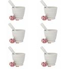 Kit Pilão Com Socador Alho Plástico Resistente Branco GP2158
