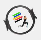 Kit Pilates Anel Mágico 38 cm Azul ou Preto e 5 Faixas Elásticas Ideal para Academia Yoga Fisioterapia Reabilitação Treino Funcional Kit Pilates Anel Mágico 38 cm Azul ou Preto e 5 Faixas Elásticas Ideal para Academia Yoga Fisioterapia Reabilitação Treino Funcional