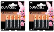 Kit pilhas duracell alcalina aa com 8 unidades
