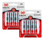Kit Pilhas Recarregáveis Mox AA Com 8 Unidades 2600 Mah