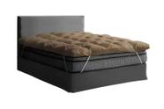 Kit Pillow Top Casal Size Com 2 Travesseiros Siliconados Avelã