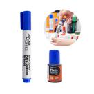 Kit Piloto + Tinta Refil Para Quadro Branco Cor Azul Bic/Jocar