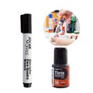 Kit Piloto + Tinta Refil Para Quadro Branco Cor Preto Bic Jocar