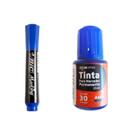 Kit Piloto + Tinta Refil Permanente Azul Bic / Jocar Office