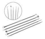 Kit Pinça Extrator Cravos Espinhas Acne Inox Com 5 Peças