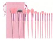 Kit Pincéis cor rosa e saquinho junto