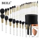 Kit Pincéis De Maquiagem Profissional Blush Sobrancelha 32 PÇS com Bolsa e Esponja