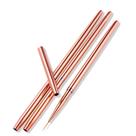 Kit Pincéis para Decoração 3 unidades Rosé Gold - King Nails
