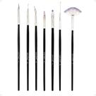 Kit Pincéis para Unhas Macrilan Black 7un B706