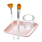 Kit Pincéis Seda Estética 06, 18 Peelings, Ácidos, Máscaras, Dapen e Apoio Bambu