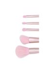 Kit Pincel De Maquiagem 6 Peças Esfumar Rosa E Dourado