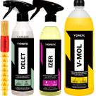 Kit Pincel Detalhamento Delet Limpador Plastico Borracha Shampoo Automotivo V-Mol 1,5L Izer Descontaminante Ferroso Vonixx