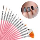 Kit Pincel Gel Uv 15 Pinceis Decoração Manicure Acrigel