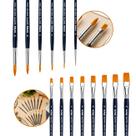 Kit Pincel Giotto 15 Pincéis Taklon Redondo e Chato para Guache Acrílica Aquarela Óleo Verniz