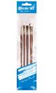Kit Pincel Sintético Branco Cabo Longo 4 un. Sinoart