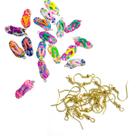 Kit Pingentes Chinelo Colorido Miçangas Para Fazer Colar Montar Pulseiras + 20 Anzol Montar brincos