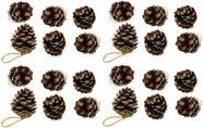 Kit Pinha Natural de Natal Glitter Dourado 4cm 24 Peças - Magizi