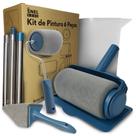 Kit Pintor Rolo Magico Com Reservatório Tinta Parede 1 Litro 8 Peças Bandeja E Pad Para Pintura Cantos Antirrespingo Profissional