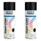Kit Pintura 2 Latas Tinta Cor Preto Brilhante Uso Geral