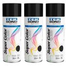 Kit Pintura 3 Latas Tinta Cor Preto Brilhante Uso Geral