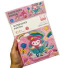 Kit Pintura Aquarela com Pincel - Livro Watercolour Painting - Mini Bloco com 16 Desenhos Fofo Kawai - 12 x 15,5