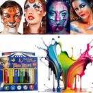 Kit Pintura Facial Infantil 6 Cores Bastão Maquiagem Artística Seguro Atóxico Festa Fantasia