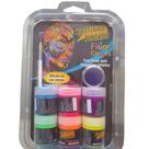 Kit Pintura Facial Tinta Flúor 6 Cores + Pincel + Griteer