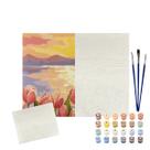 Kit Pintura Numerada Arte Terapia 40X50cm Por do Sol Tulipas