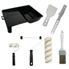 Kit Pintura Parede Rolo Sem Respingo Pincel 7 Peças Espatula