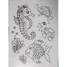 Kit pintura tela ilustrada - oceano