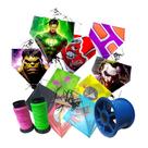 kit pipas 5 pipas 5 peixinhos carretilha 2 linhas fluorescente