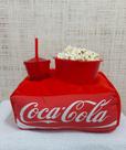 Kit Pipoca Almofada Personalizada + Balde Pipoca Copo com Tampa Coca-Cola