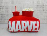 Kit Pipoca Almofada Personalizada + Balde Pipoca Copo com Tampa Marvel